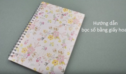 Hướng dẫn bọc sổ bằng giấy hoa chào năm học mới